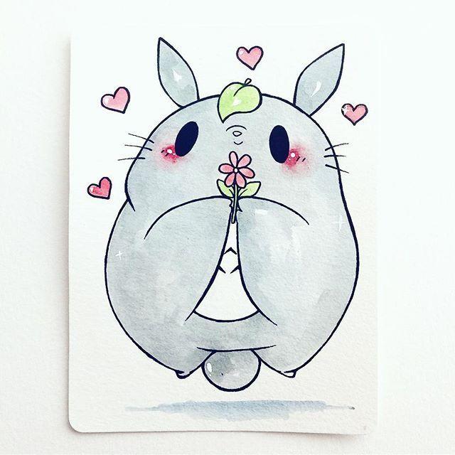 呆萌小动物简笔画女孩可爱卡通