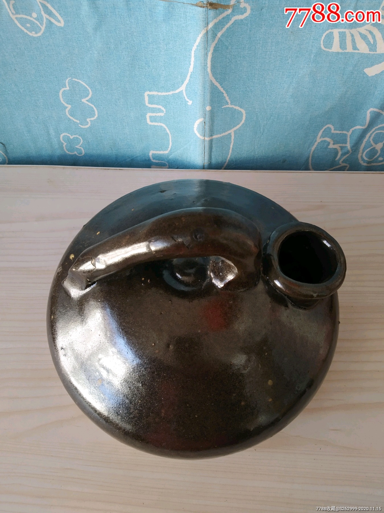 老黑釉夜壶虎子黑瓷夜壶