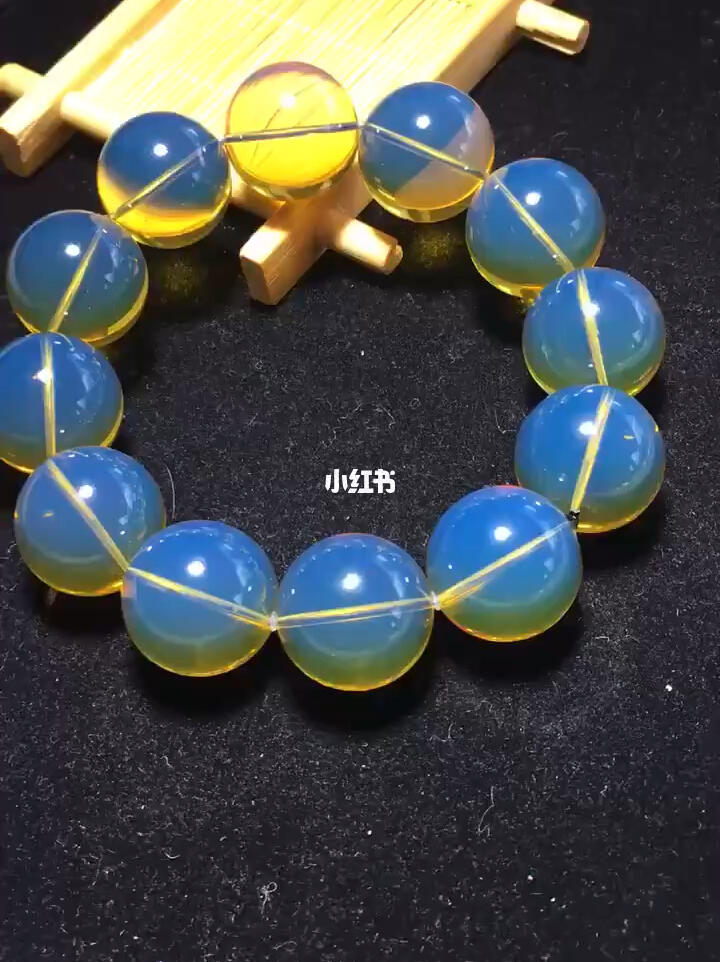 天然原矿缅甸金蓝珀男款手串