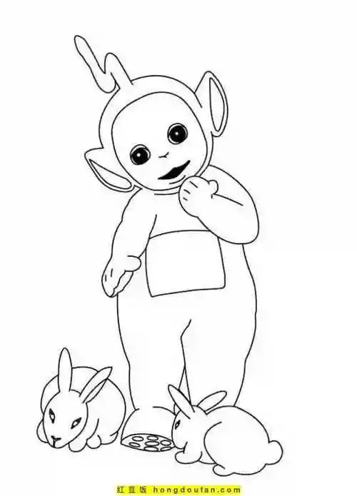 11张圆滚滚的天线宝宝卡通涂色简笔画!