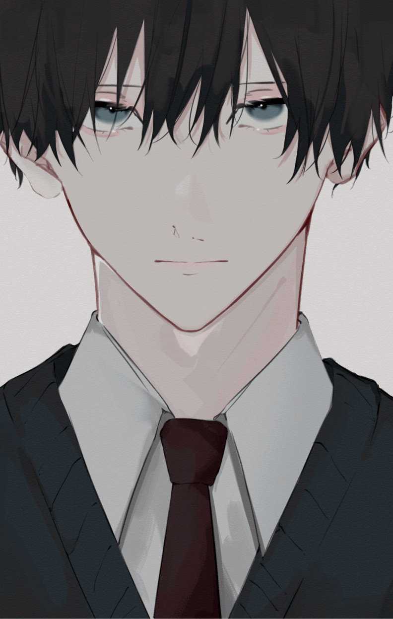 冷峻的面庞,桀骜不驯的眼神,一组冷色调的痞帅少年动漫头像