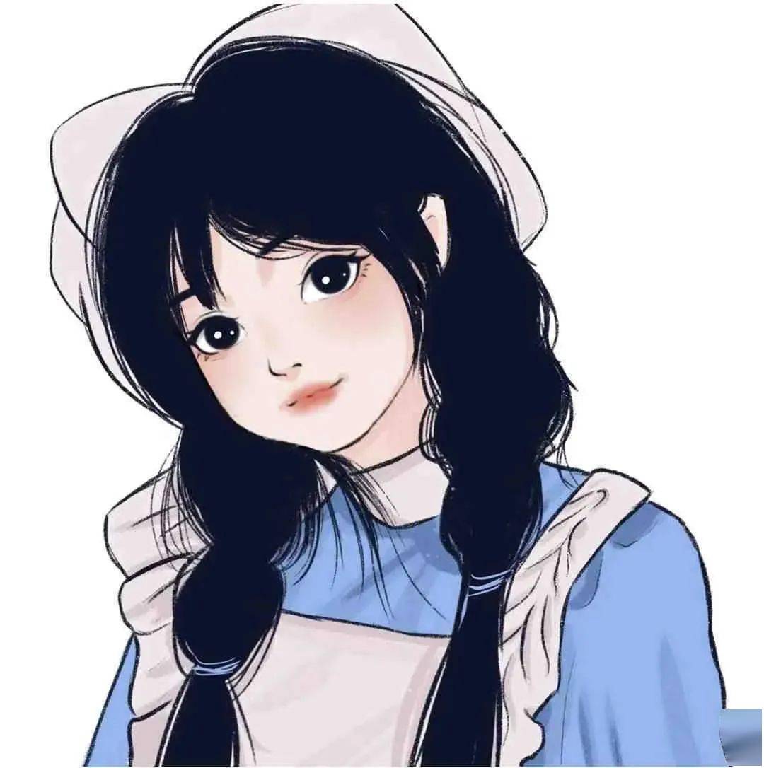 甜酷系手绘女生头像_微信_壁纸_后腿