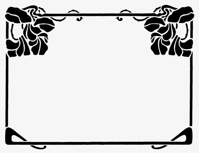 黑白四角边框png素材-90设计