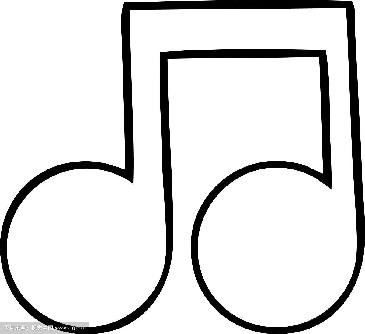 线条画卡通音符