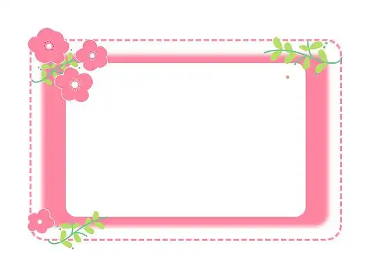 鲜花枝叶鲜花边框矩形可爱小清新png素材