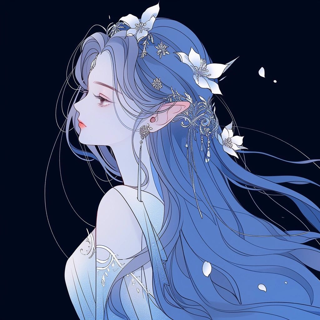 蓝色系头像:眼里有星辰大海,心就有繁花似锦,遇见你,四季如春.