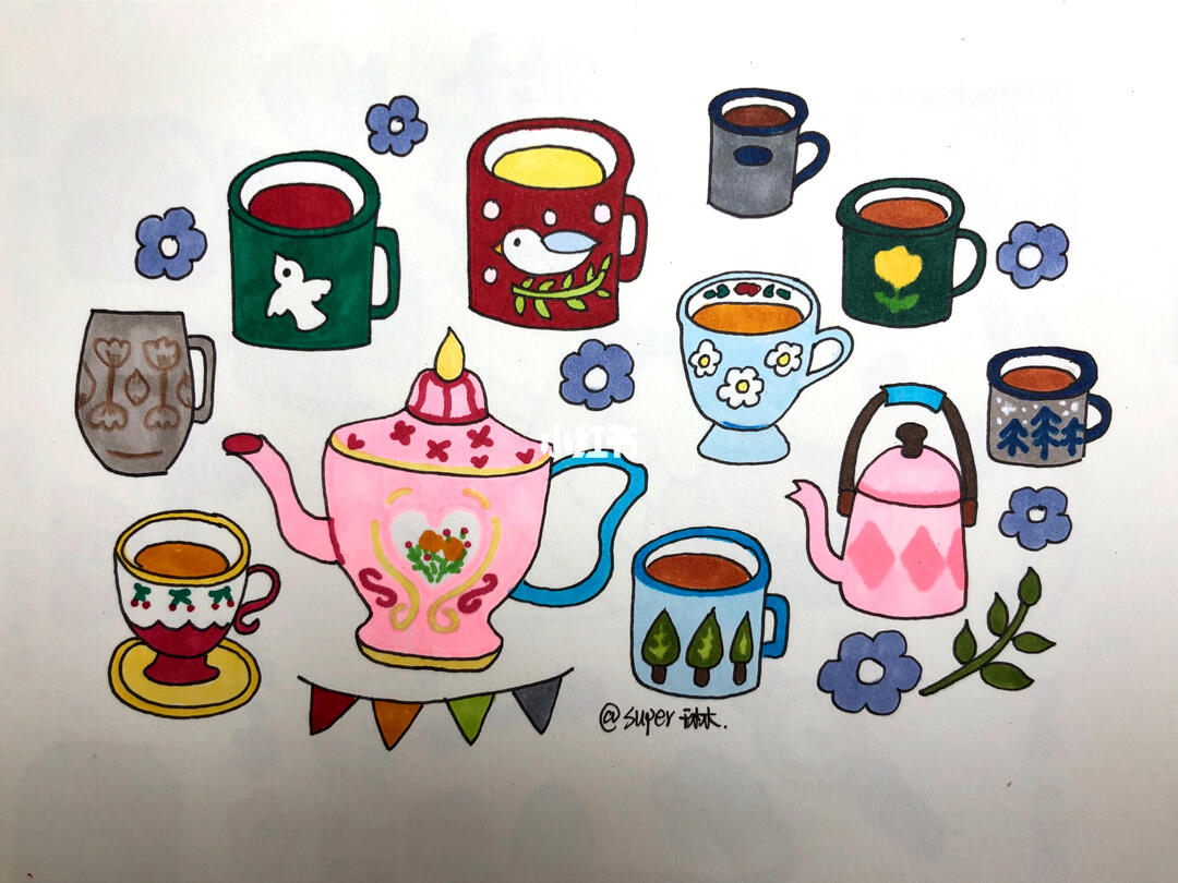 零基础手绘简笔画杯子生活小物件