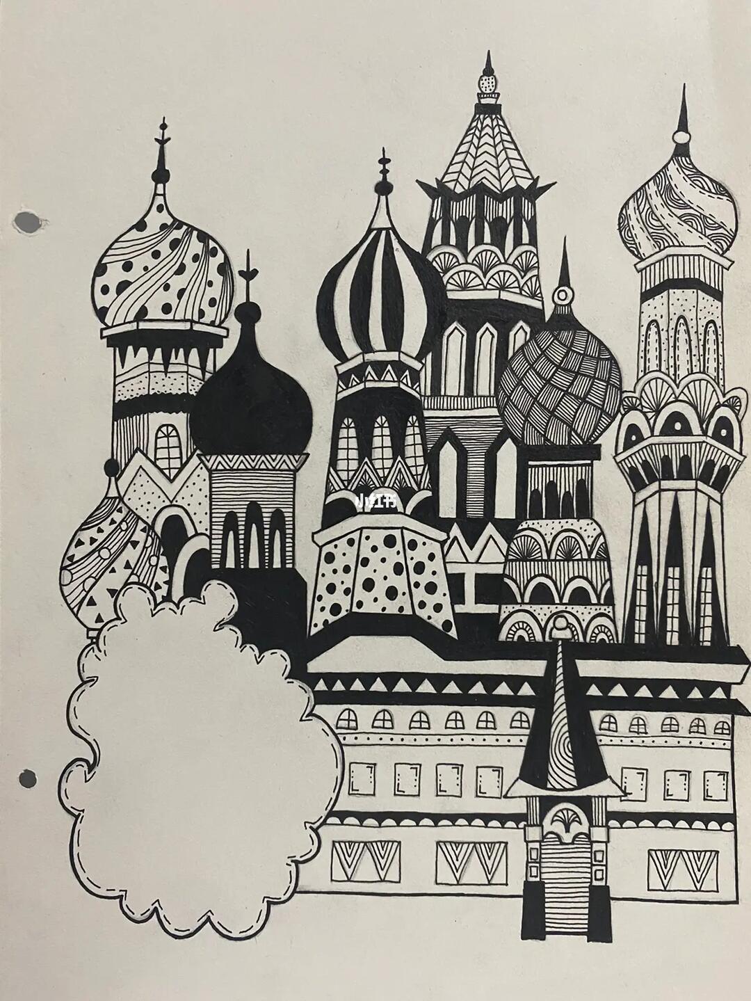 临摹  #手绘临摹  #黑白线描  #黑白画  #简笔画