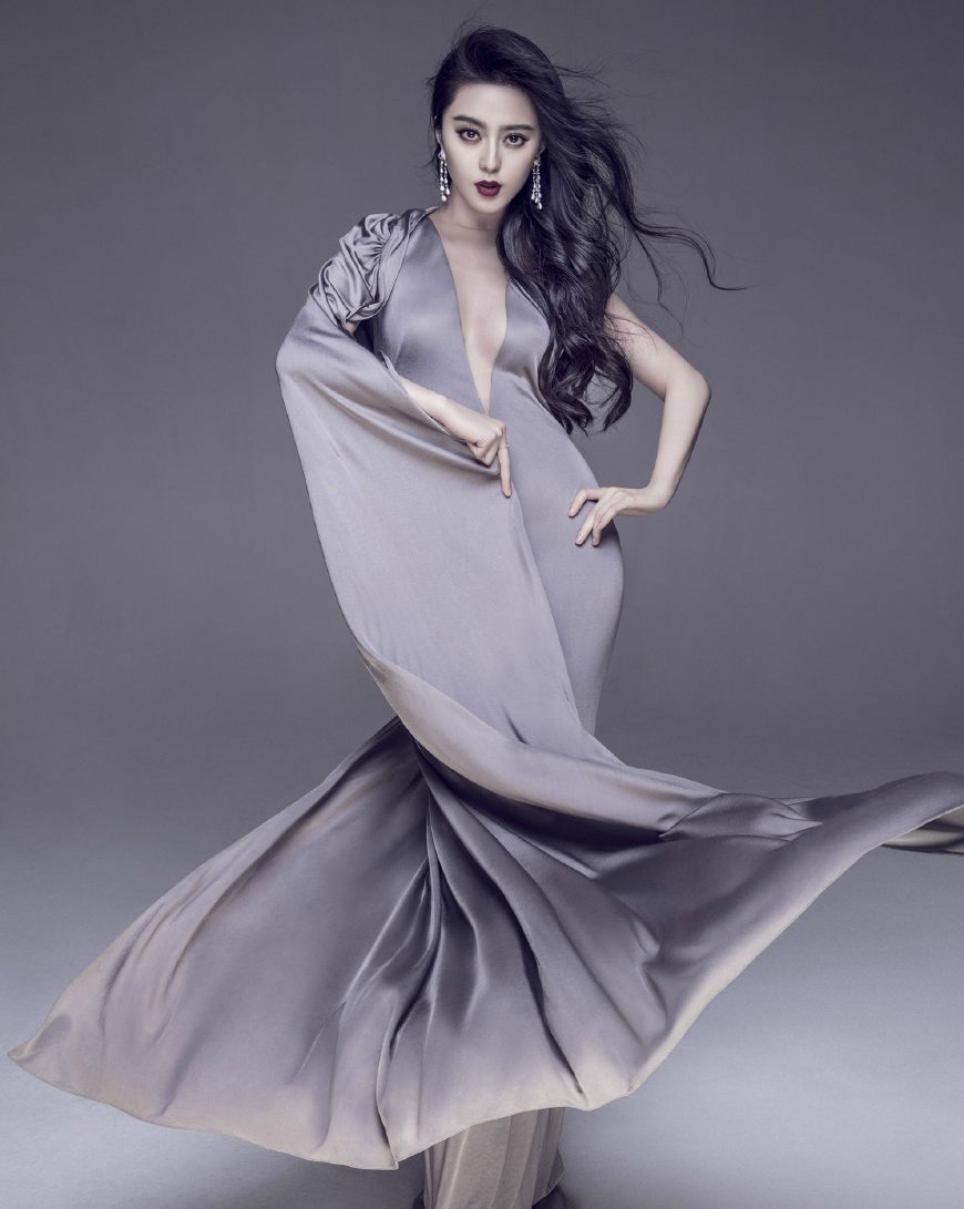 妖精唇色适合直发还是卷发 范冰冰冰冷系写真发型