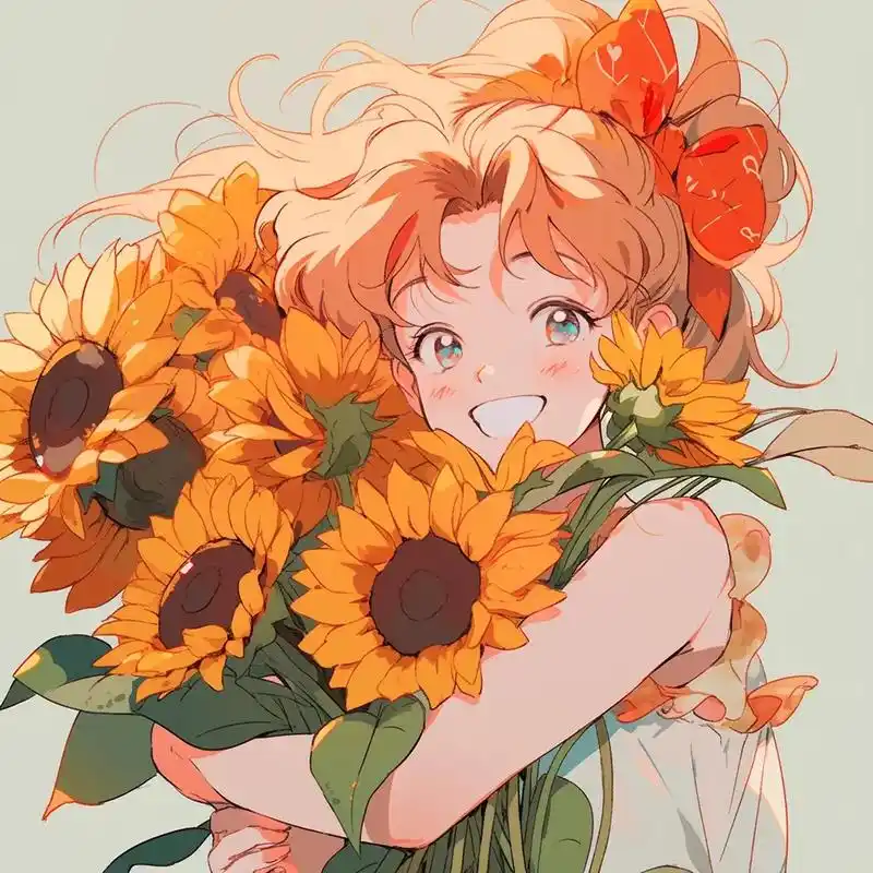 抱着向日葵的女孩.#优质头像 #值得你长期不换的头像 #女生 - 抖音