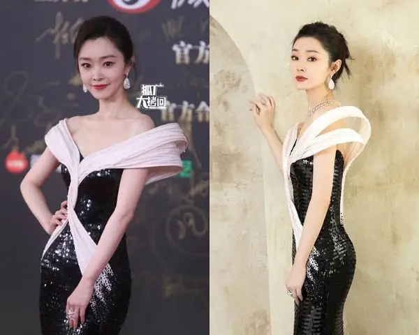 杨幂旗袍美人,热巴美成仙,娜扎像婚礼蛋糕_图片_来源_赵露思