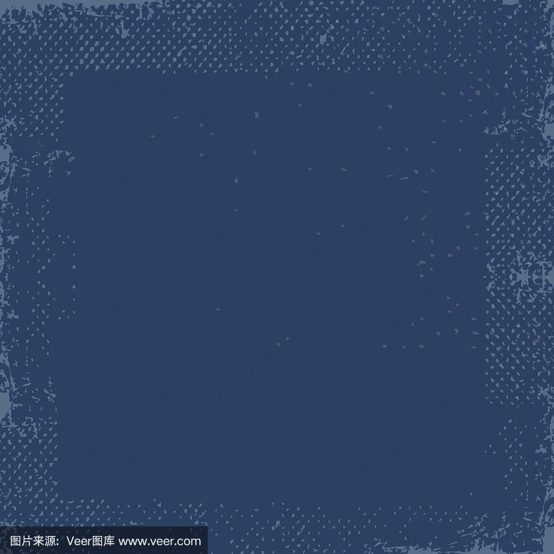 深蓝色的垃圾复古旧纸背景