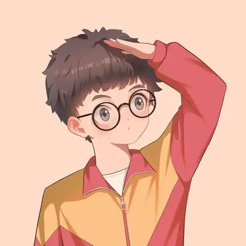 手绘校园校服一男一女戴眼镜情侣头像图片_情侣动漫头像_头像屋