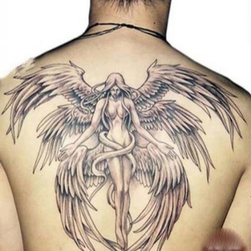 六翼天使后背纹身图案满背纹身3