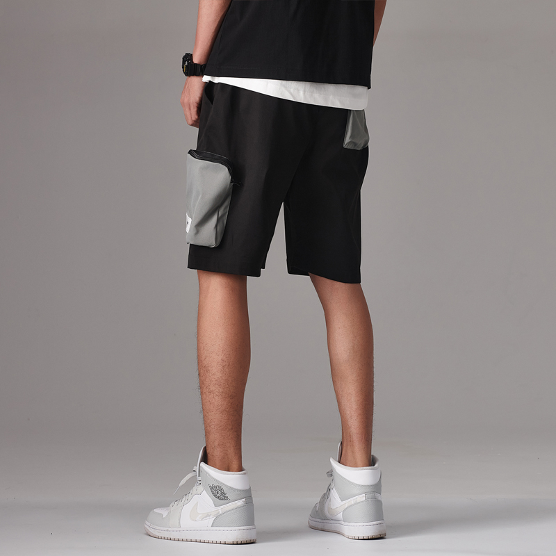 蒙洛里克潮牌夏外穿男士口袋工装休闲裤短裤男装宽松直筒百搭五分裤子