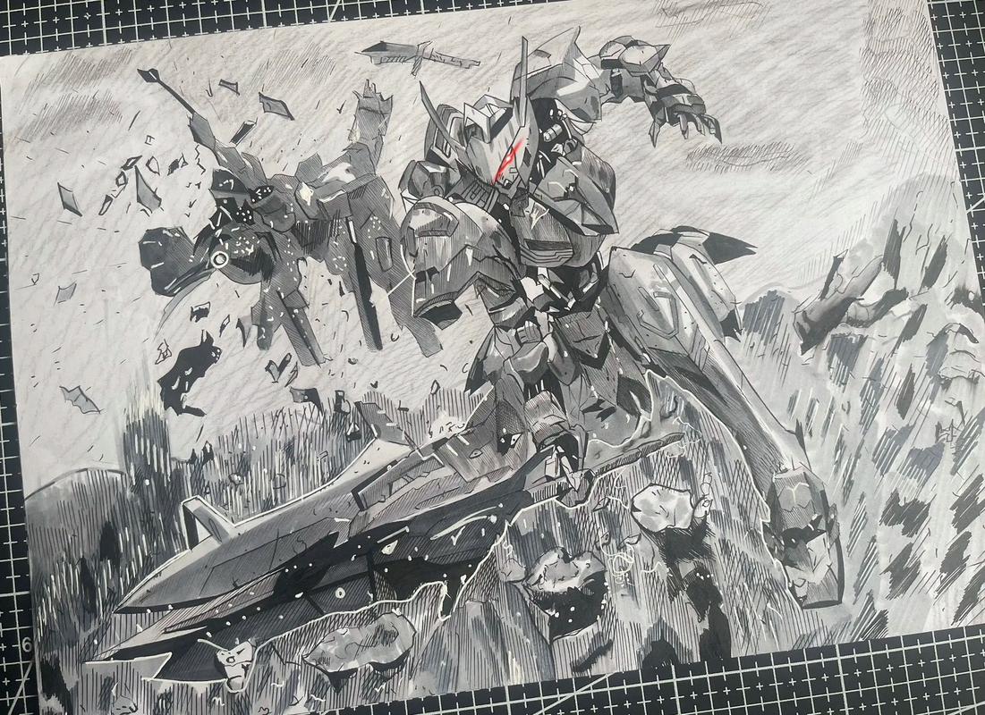 高达.#高达 #巴巴托斯 #手绘 #自由 我将以高达形态出击 - 抖音