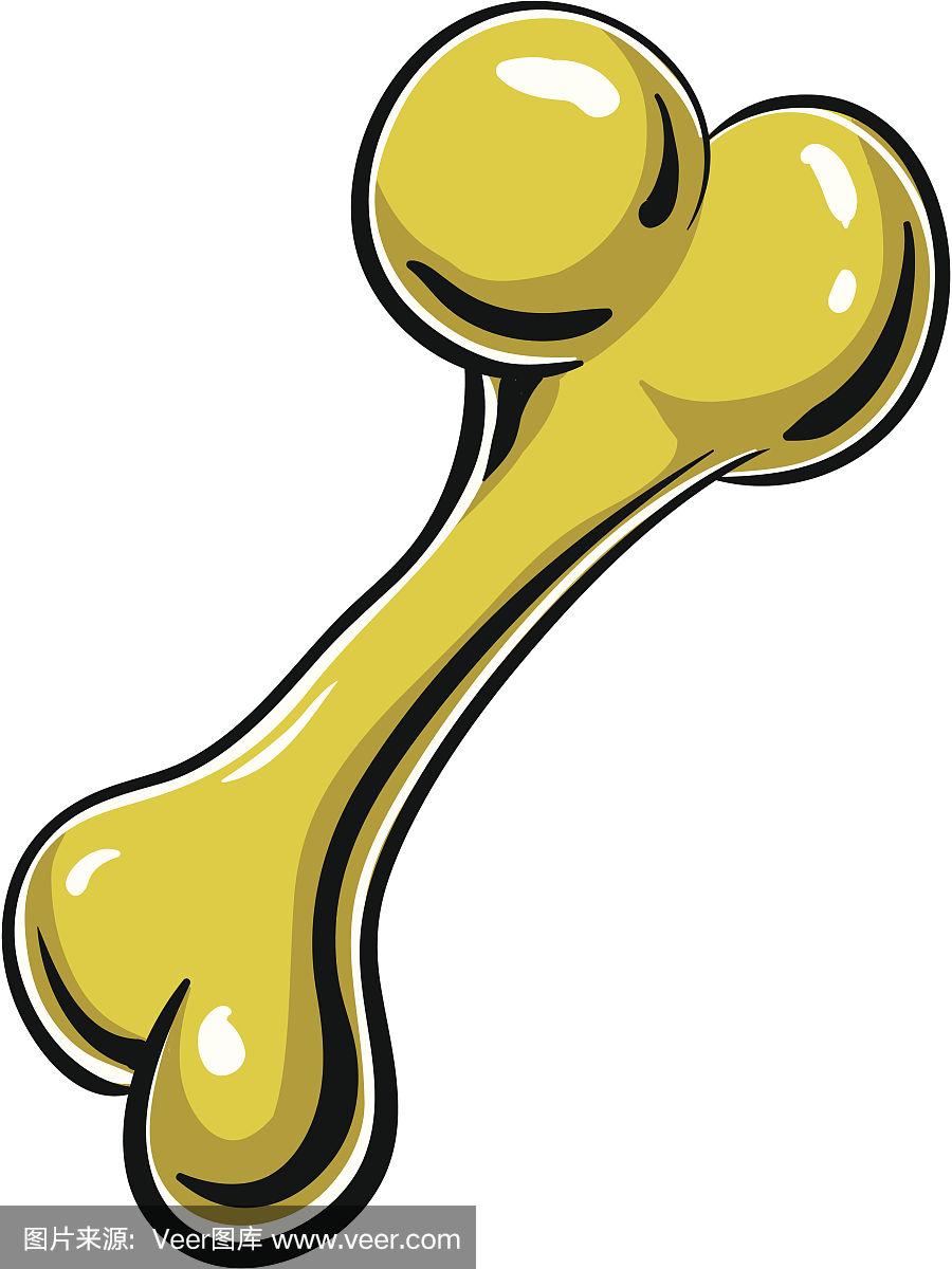 卡通矢量插图的骨头手绘.