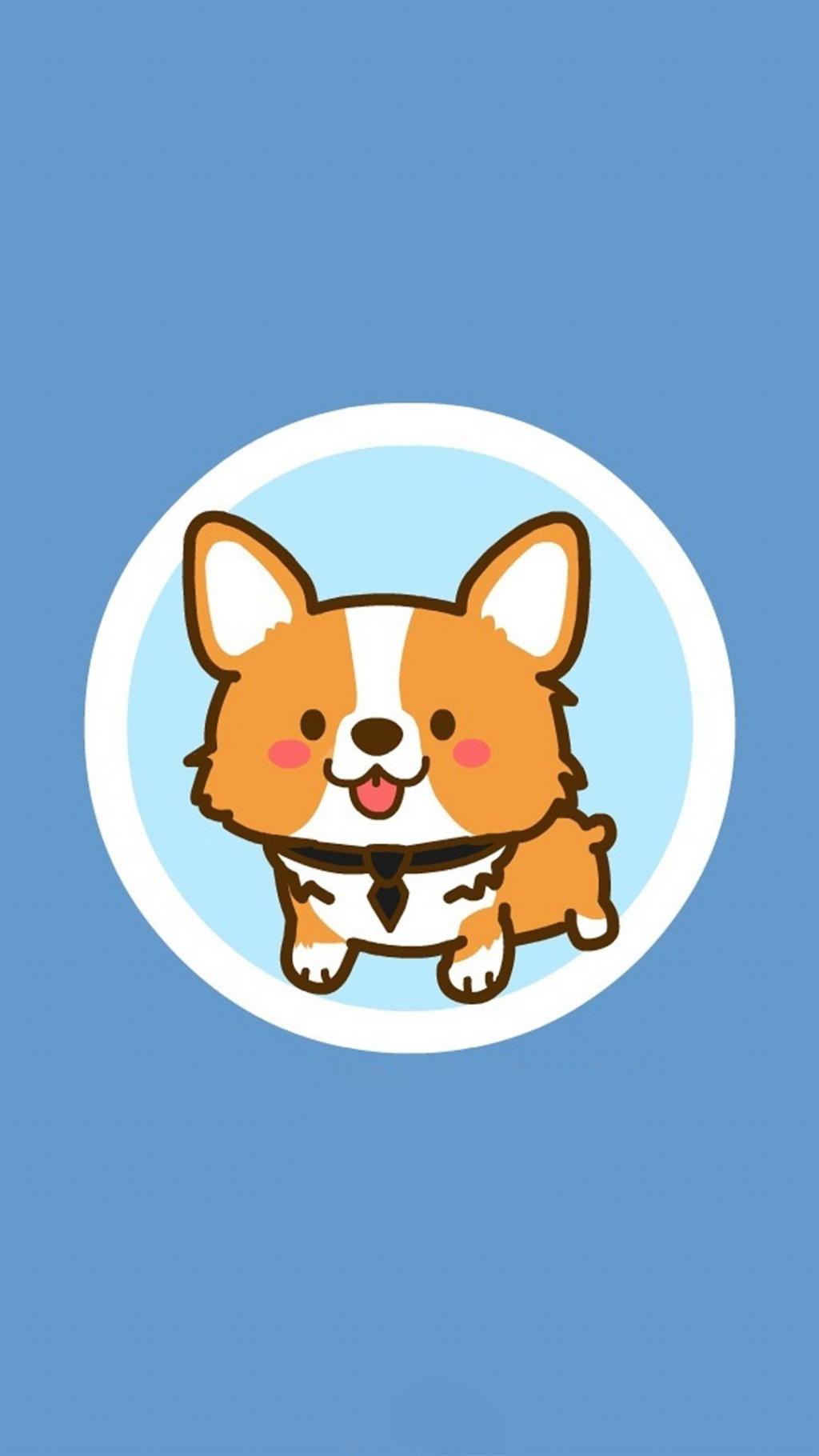 短腿柯基可爱卡通插画,高清图片,手机锁屏桌面-壁纸族