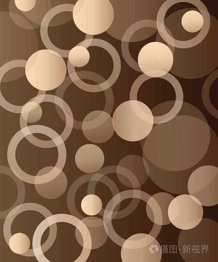 抽象棕色图案与圆圈矢量插图抽象背景布格主题