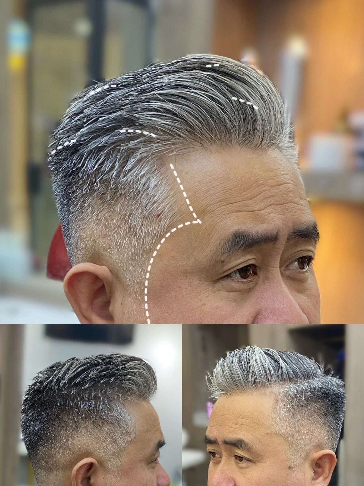 气质大叔必备发型:油头 花白头发配油头,真绝了,看着很有感觉