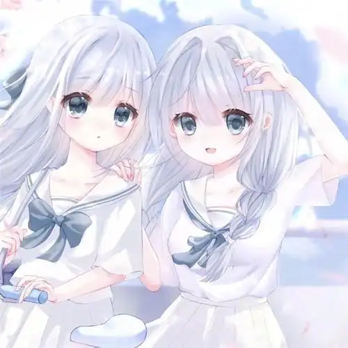 卡通动漫闺蜜头像双人二人可爱