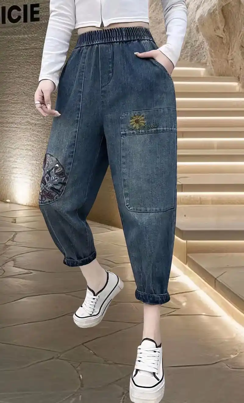 妈妈款大码牛仔裤