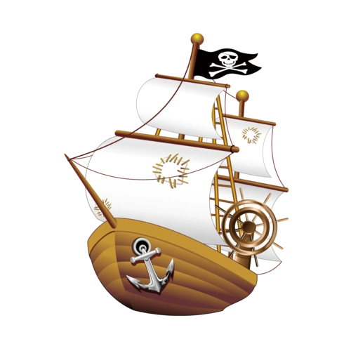 手绘加勒比海盗船图片