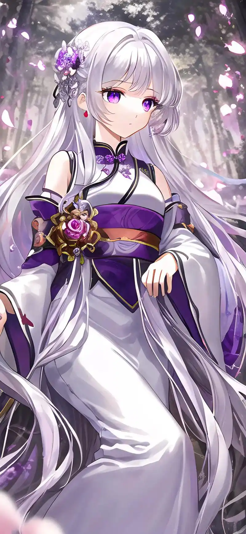 二次元动漫少女壁纸古风银发紫瞳美少女壁纸.#热门 #二次元少 - 抖音