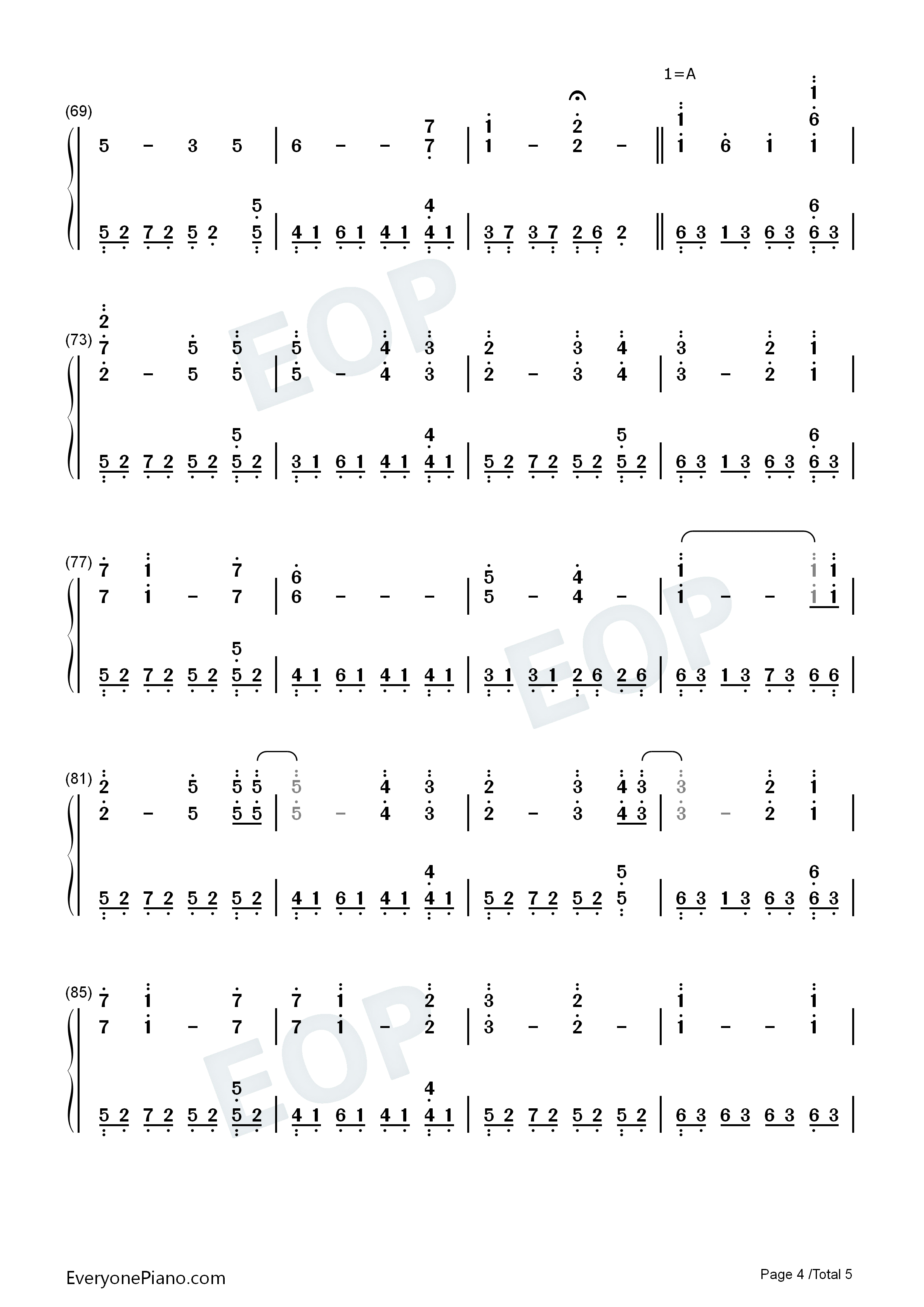 theportrait泰坦尼克号纯钢琴曲双手简谱预览4