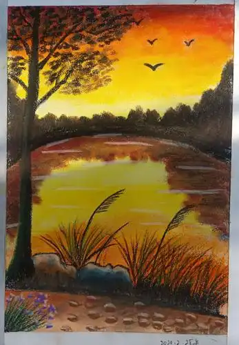 我的第一本油画棒风景画