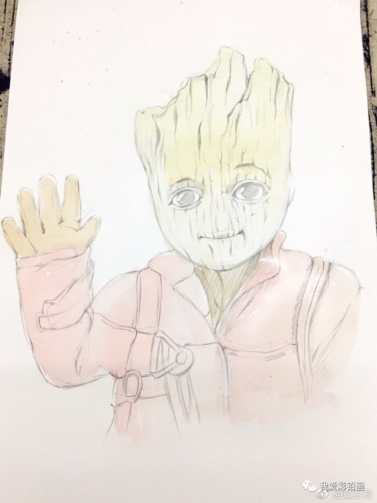 七步让你学会画彩铅版格鲁特宝宝