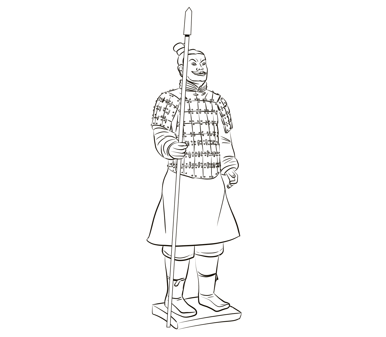 秦始皇兵马俑简笔画图片-图3