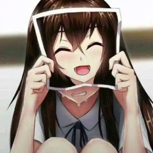 跪求一张图片是一个漫画人哭然后用一张微笑的纸遮住脸的图片