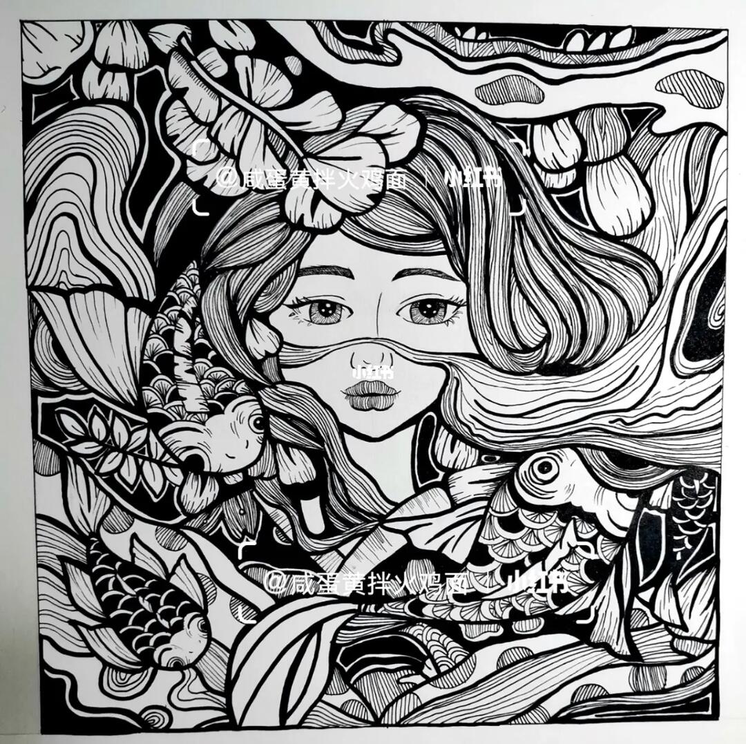 人物黑白装饰画