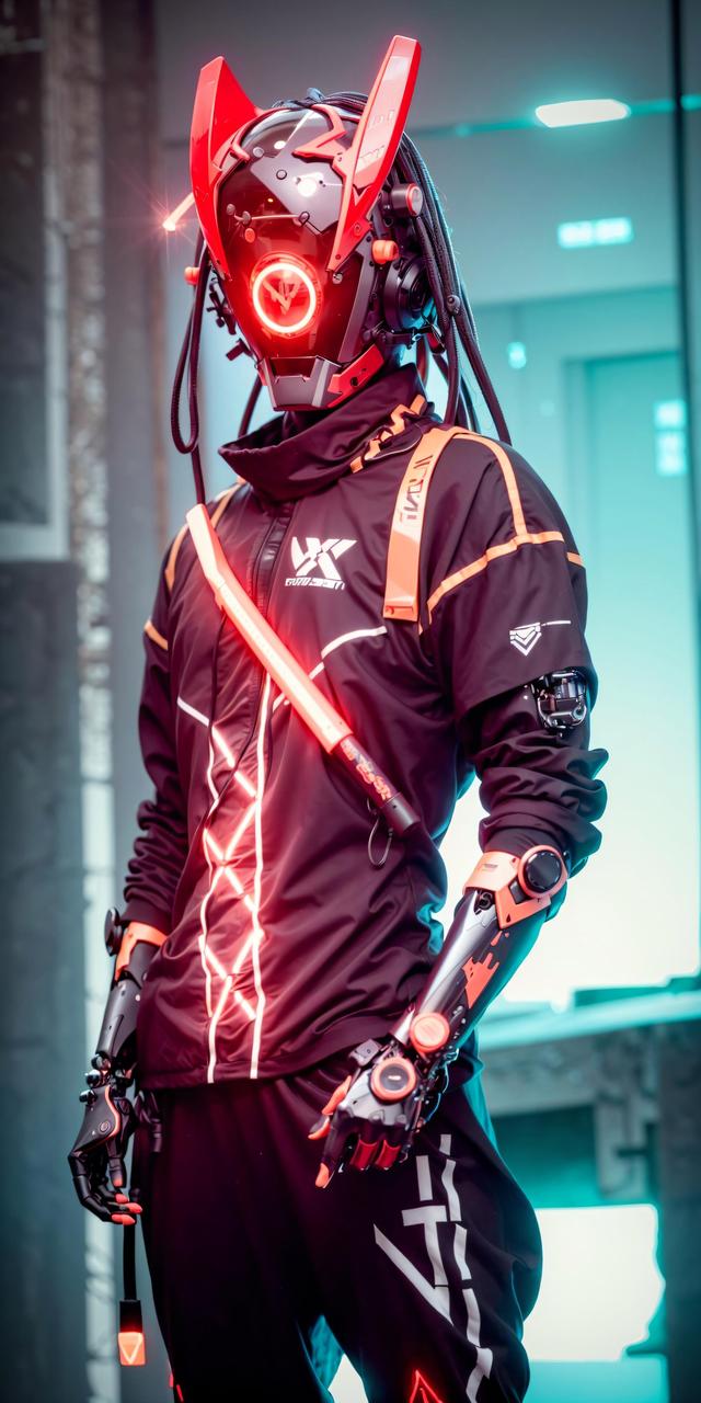 ai绘画壁纸:机械世界的叛逆者,赛博朋克机械人,原图画质