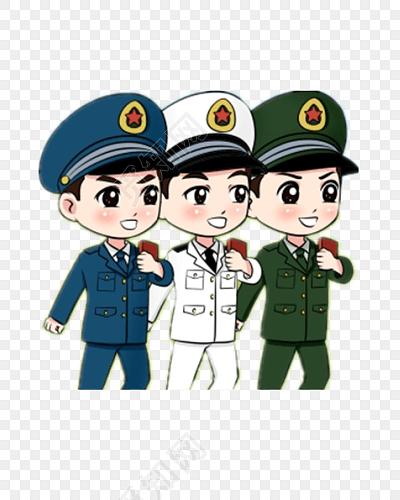 海陆空军人简笔画教程简笔画海军空军陆军空军简笔画海陆空三军儿童简