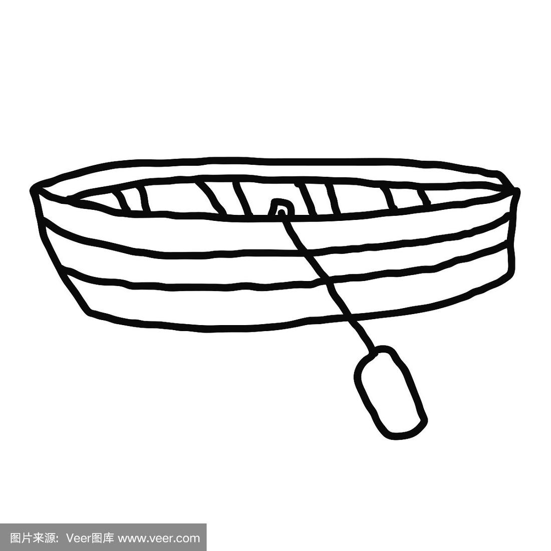 船,桨,绘画插图,卡通,乱画