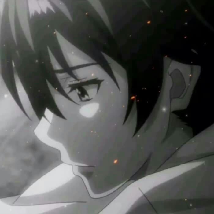 伤感黑白侧脸男生动漫头像图片