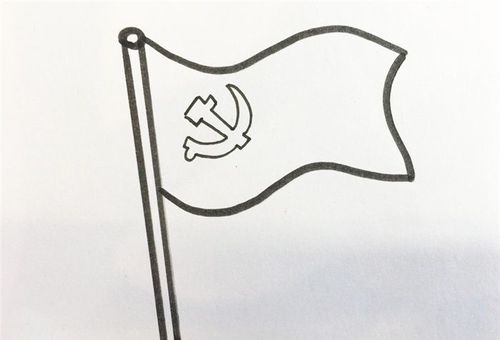 党旗简笔画无颜色