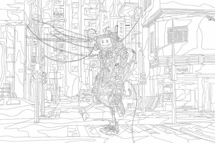 机械城市印象——赛博朋克风格插画创作