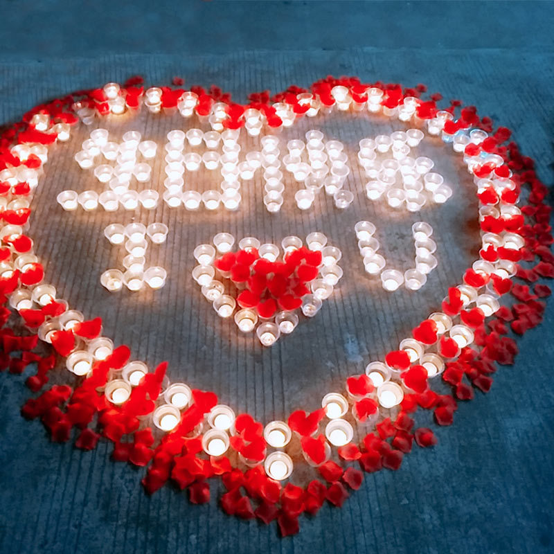 生日布置装饰求婚表白蜡烛香薰无烟无味焰火浪漫创意花瓣造型套餐