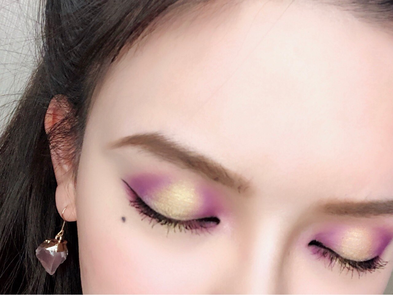 国货画"国妆"仙又媚的中国风紫色眼影飞天仿妆