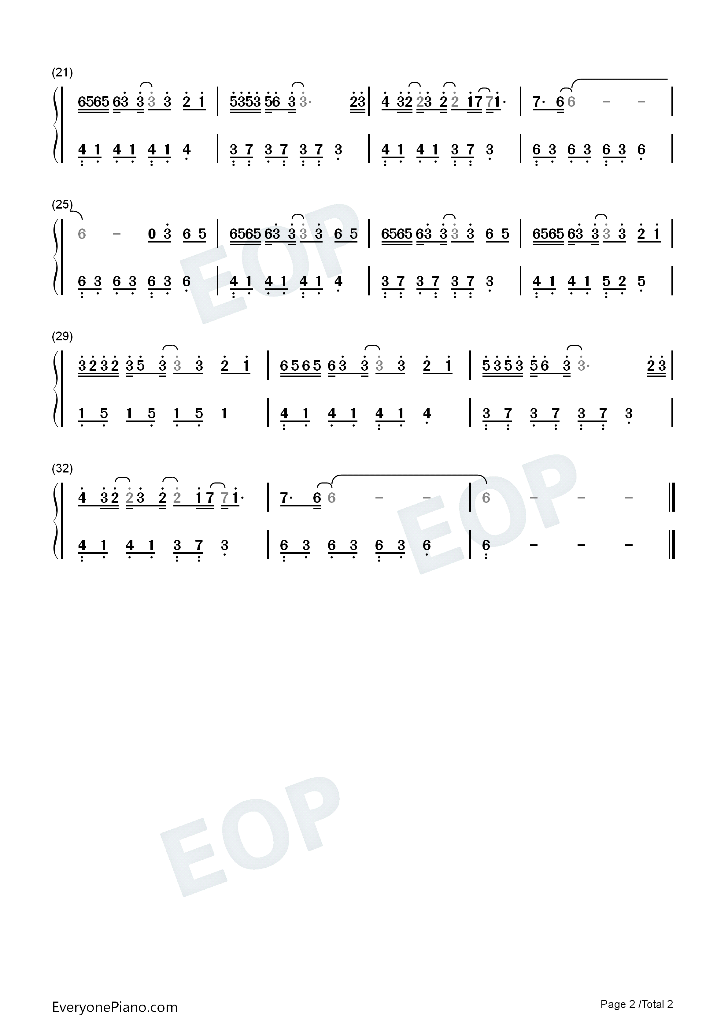 笑柄-c调简单版-我坠入蛮荒荆棘的陷阱-抖音热歌双手简谱预览2