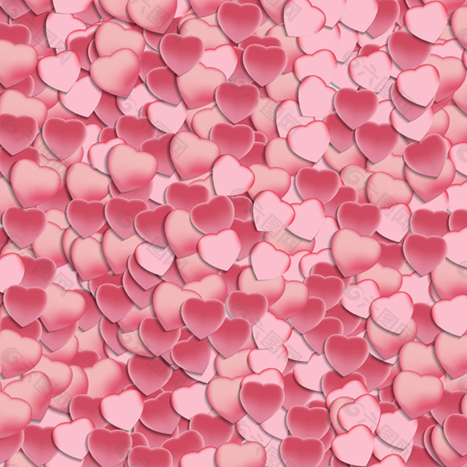 粉色心形小纸片背景