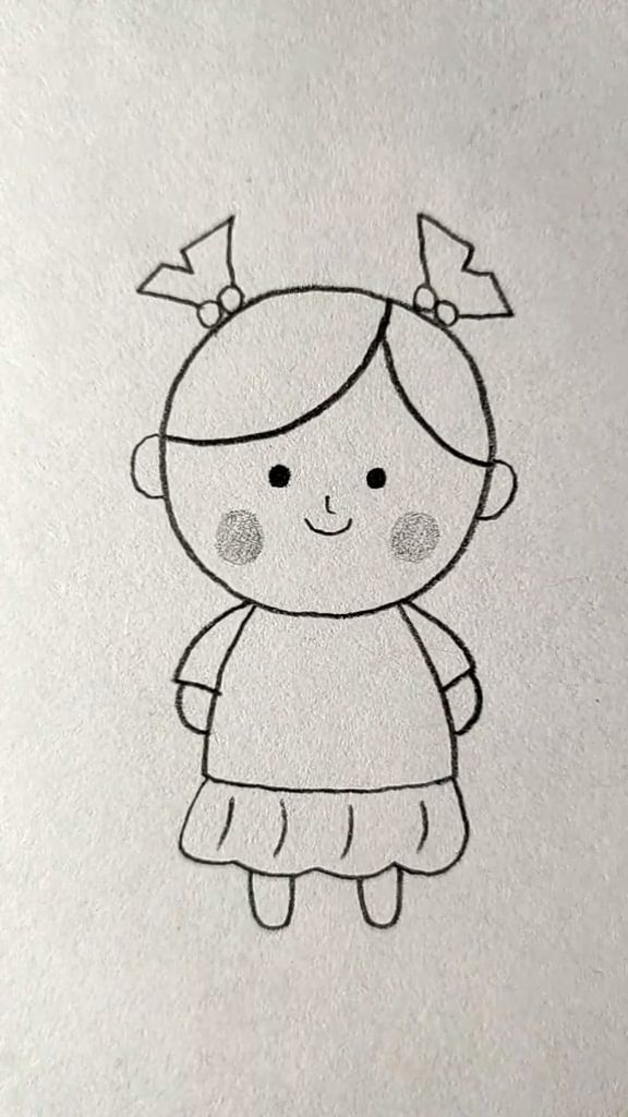 画一个可爱的小胖妞,这个圆有点难哦!