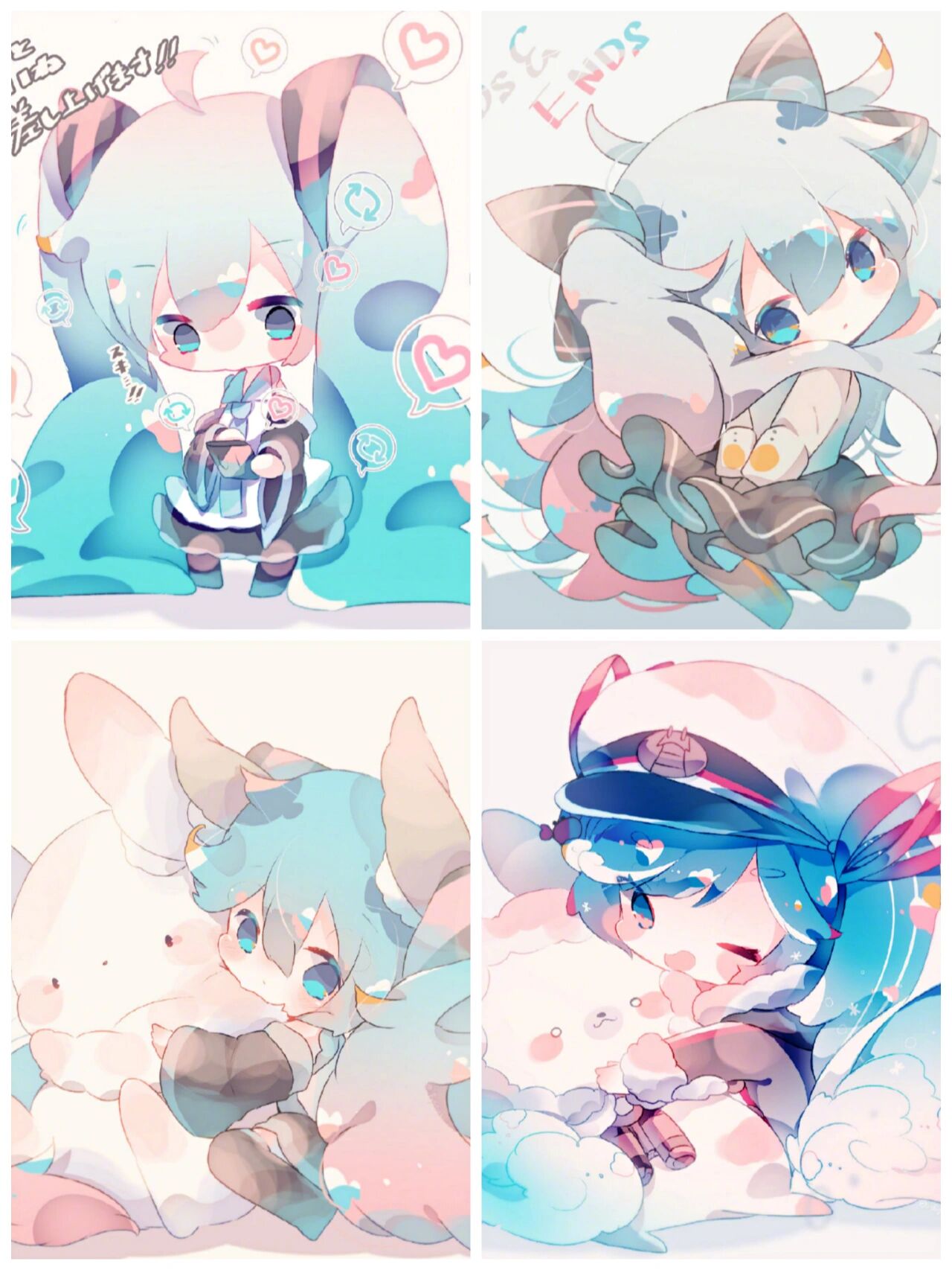 q版初音未来动漫女生插画手绘素材分享