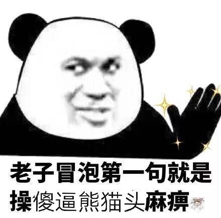 老子冒泡第一句就是操傻逼熊猫头麻痹表情包素材斗图表情