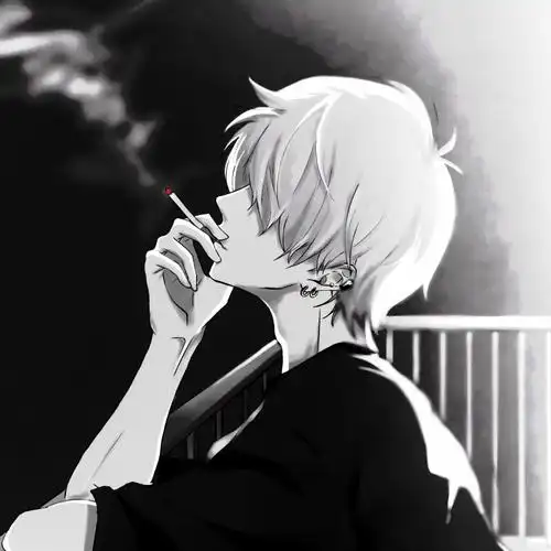 男生头像动漫头像男孤独黑白