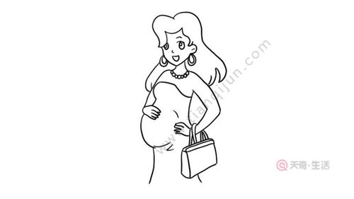 我的妈妈怀孕了 小宝宝以及怀孕妈妈简笔画