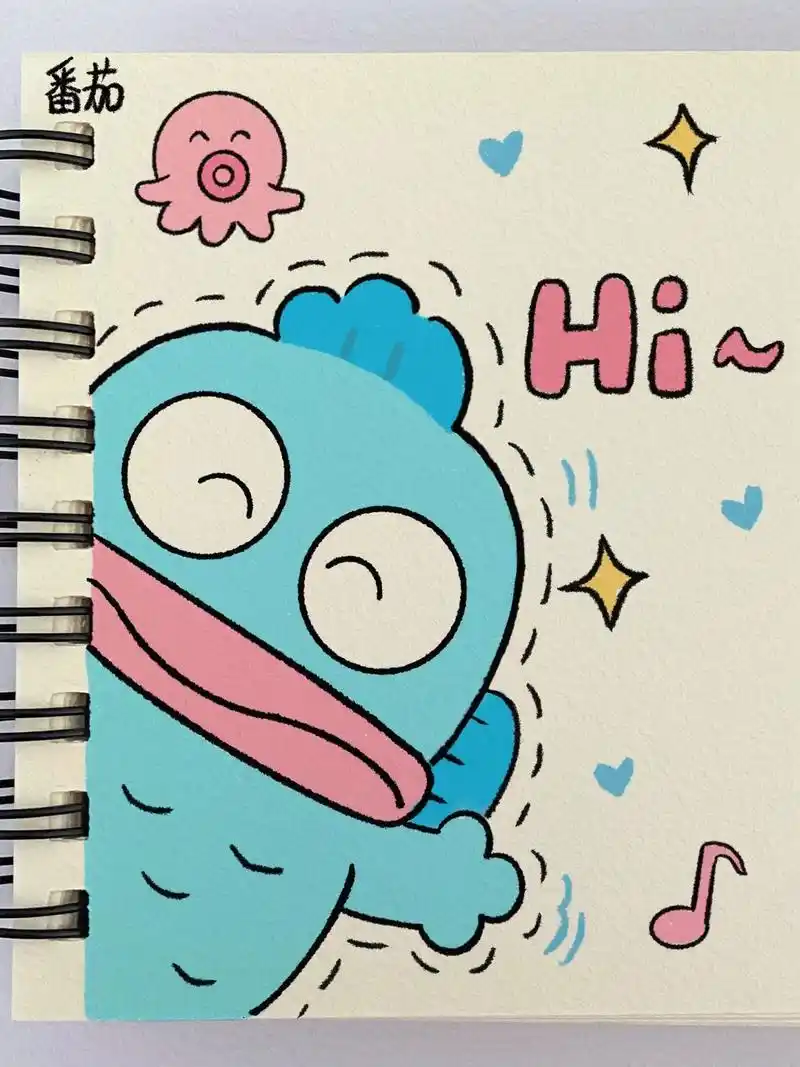 康忙北鼻画起来可爱简笔画教程 #小丑鱼 #临摹 - 抖音